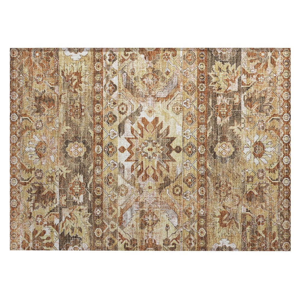 Machine Washable Indoor/Outdoor Chantille ACN2638 Gold 1'8" x 2'6" Rug. Picture 1