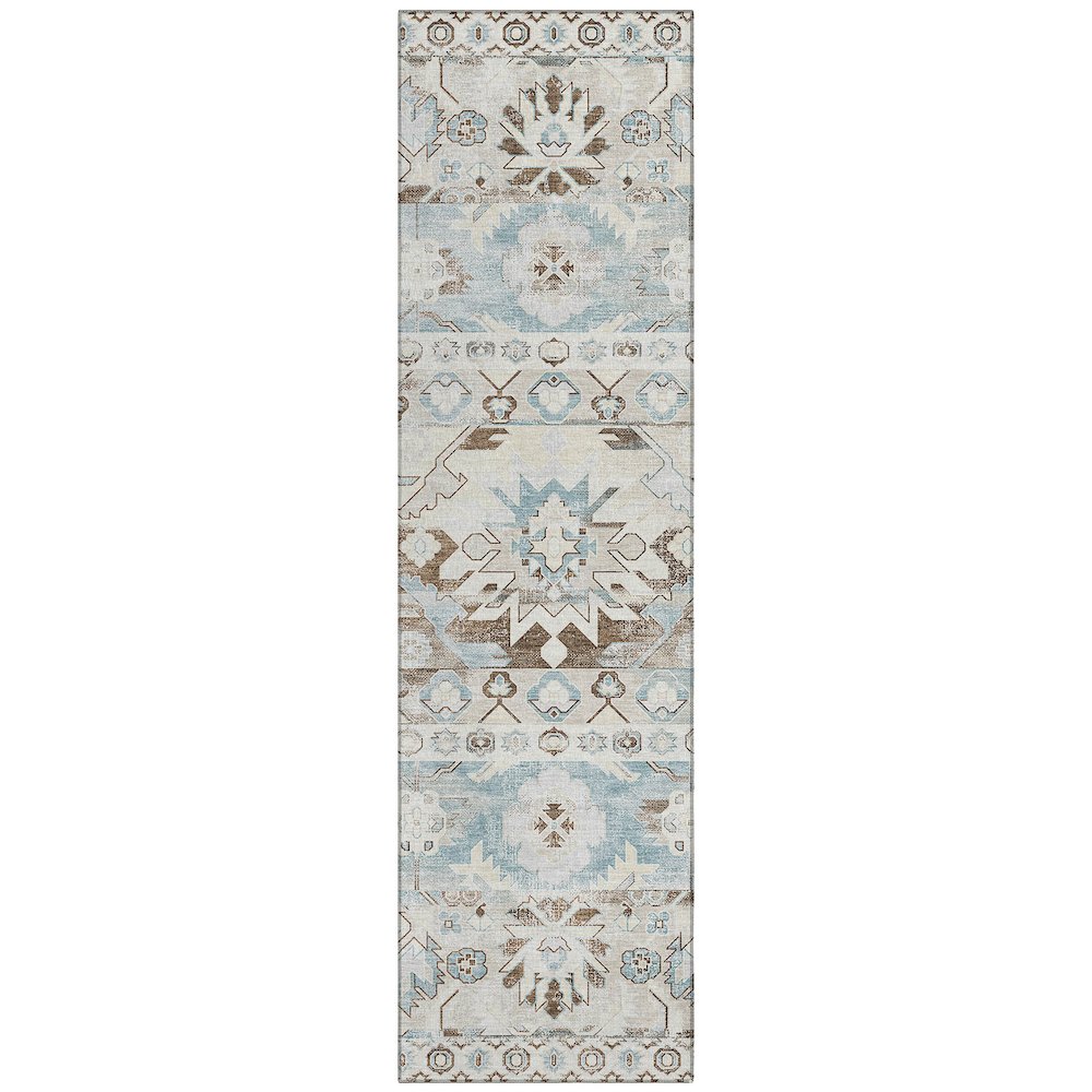 Machine Washable Indoor/Outdoor Chantille ACN2638 Ivory 2'3" x 7'6" Runner Rug. Picture 1