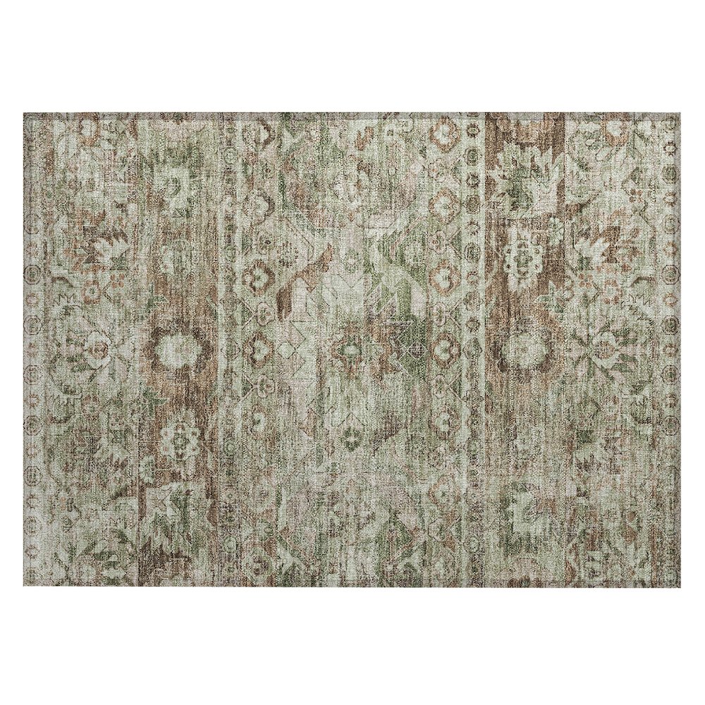 Machine Washable Indoor/Outdoor Chantille ACN2638 Green 1'8" x 2'6" Rug. Picture 1