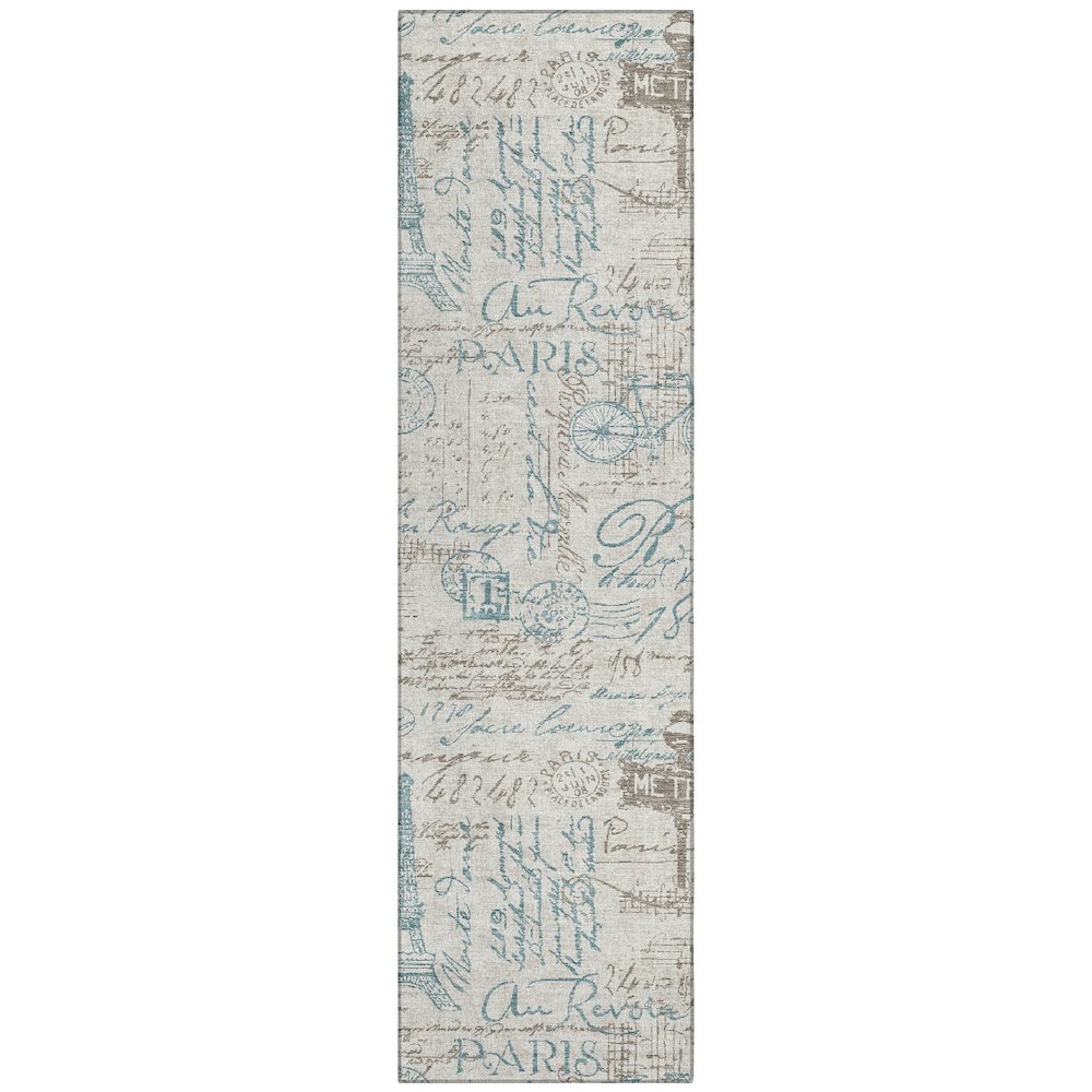Machine Washable Indoor/Outdoor Chantille ACN2639 Brown 2'3" x 7'6" Runner Rug. Picture 1
