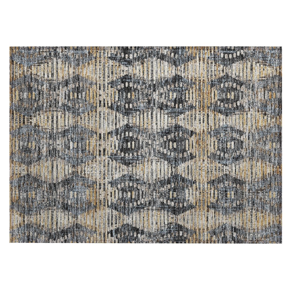 Machine Washable Indoor/Outdoor Chantille ACN2640 Black 1'8" x 2'6" Rug. Picture 1