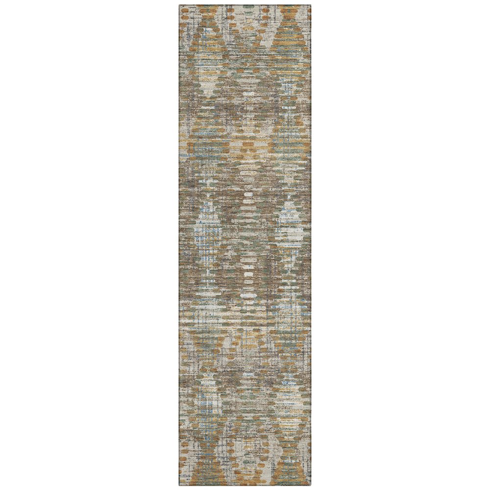 Machine Washable Indoor/Outdoor Chantille ACN2640 Brown 2'3" x 7'6" Runner Rug. Picture 1