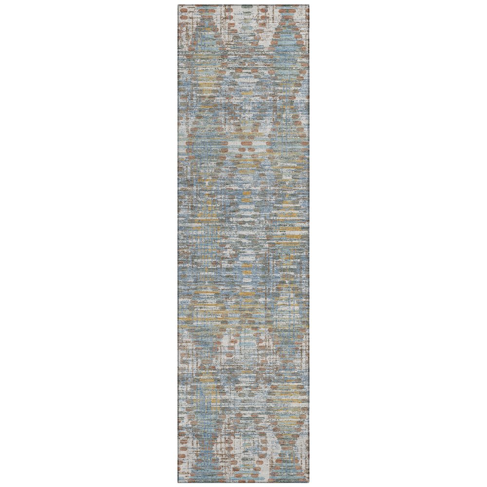 Machine Washable Indoor/Outdoor Chantille ACN2640 Blue 2'3" x 7'6" Runner Rug. Picture 1