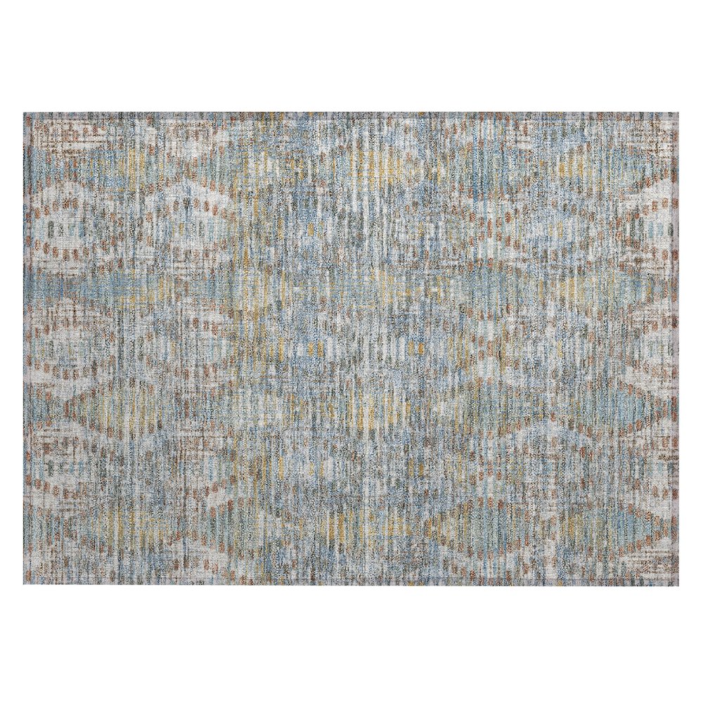 Machine Washable Indoor/Outdoor Chantille ACN2640 Blue 1'8" x 2'6" Rug. Picture 1