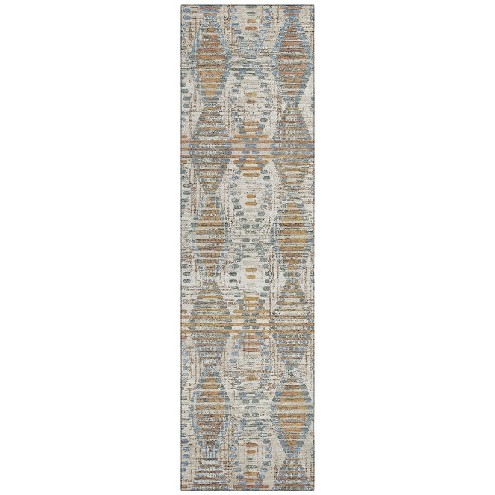 Machine Washable Indoor/Outdoor Chantille ACN2640 Ivory 2'3" x 7'6" Runner Rug. Picture 1