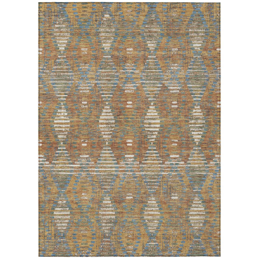 Machine Washable Indoor/Outdoor Chantille ACN2640 Orange 2'6" x 3'10" Rug. Picture 1