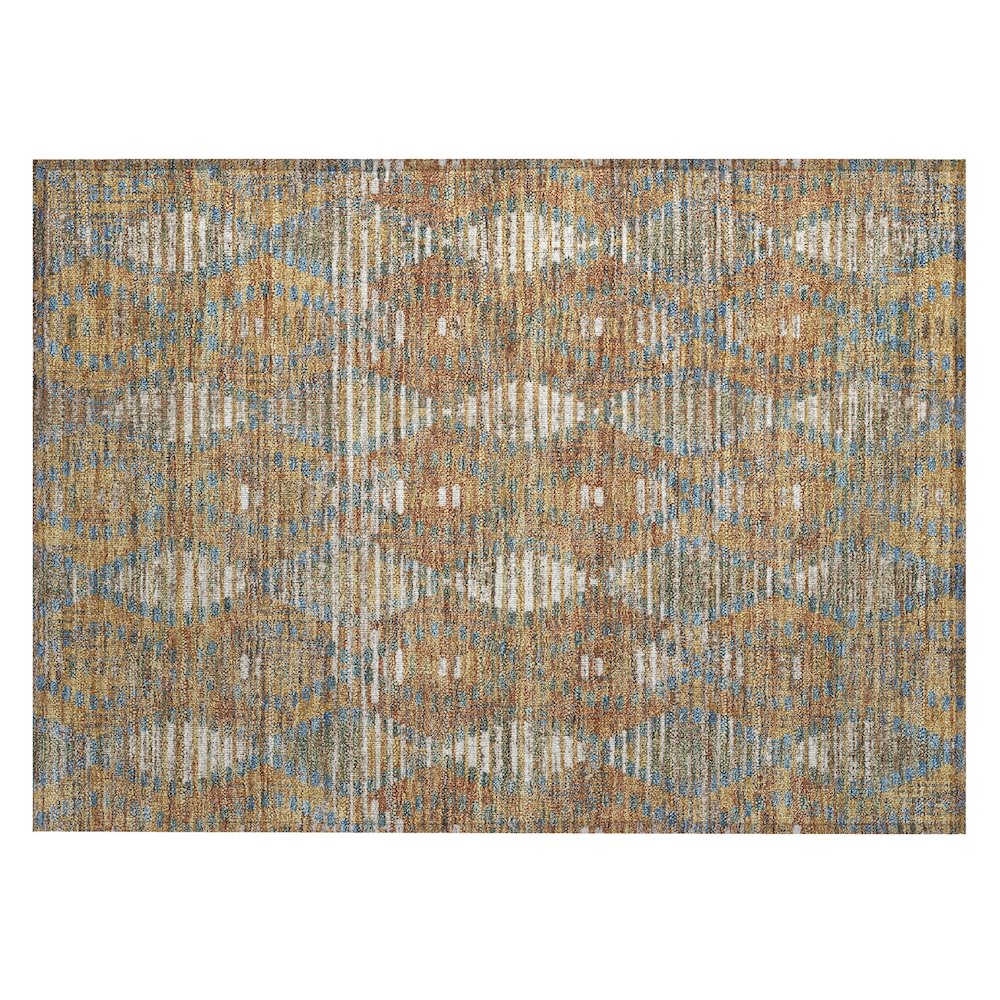 Machine Washable Indoor/Outdoor Chantille ACN2640 Orange 1'8" x 2'6" Rug. Picture 1