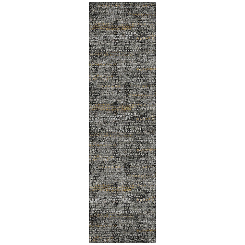 Machine Washable Indoor/Outdoor Chantille ACN2641 Black 2'3" x 7'6" Runner Rug. Picture 1