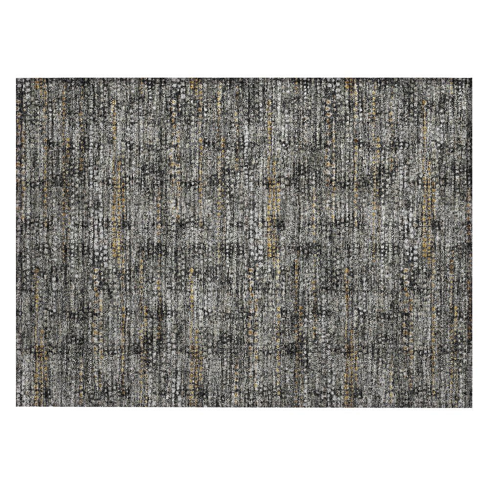 Machine Washable Indoor/Outdoor Chantille ACN2641 Black 1'8" x 2'6" Rug. Picture 1