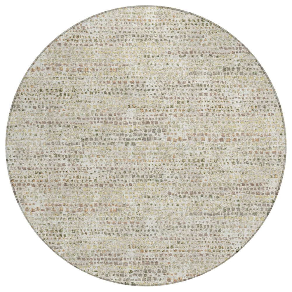 Machine Washable Indoor/Outdoor Chantille ACN2641 Ivory 8' x 8' Round Rug. Picture 1