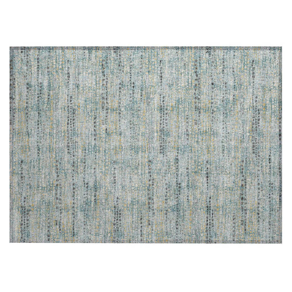 Machine Washable Indoor/Outdoor Chantille ACN2641 Teal 1'8" x 2'6" Rug. Picture 1