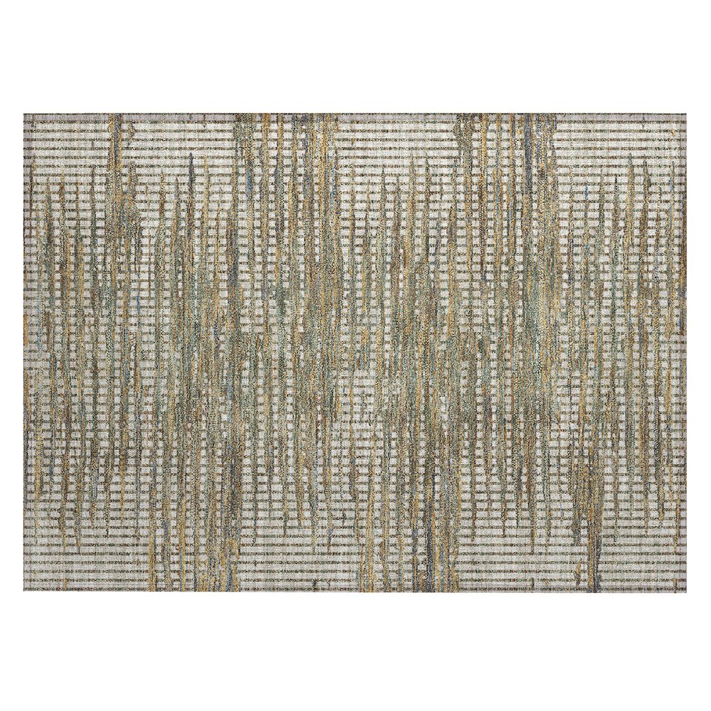 Machine Washable Indoor/Outdoor Chantille ACN2642 Brown 1'8" x 2'6" Rug. Picture 1