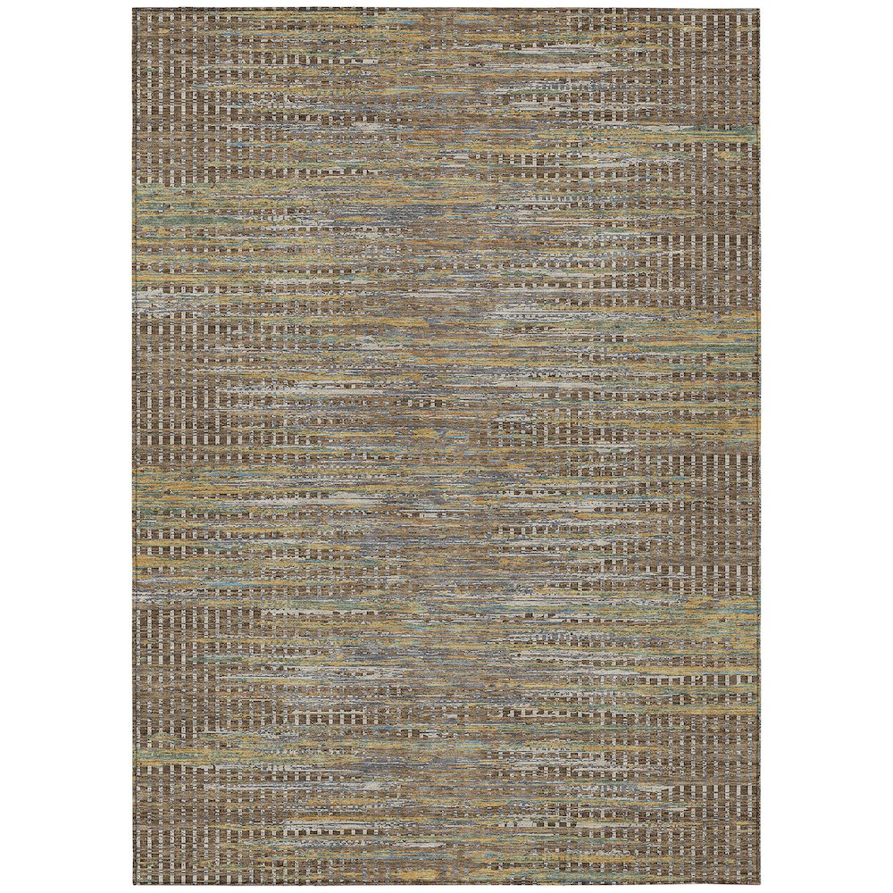 Machine Washable Indoor/Outdoor Chantille ACN2642 Brown 2'6" x 3'10" Rug. Picture 1