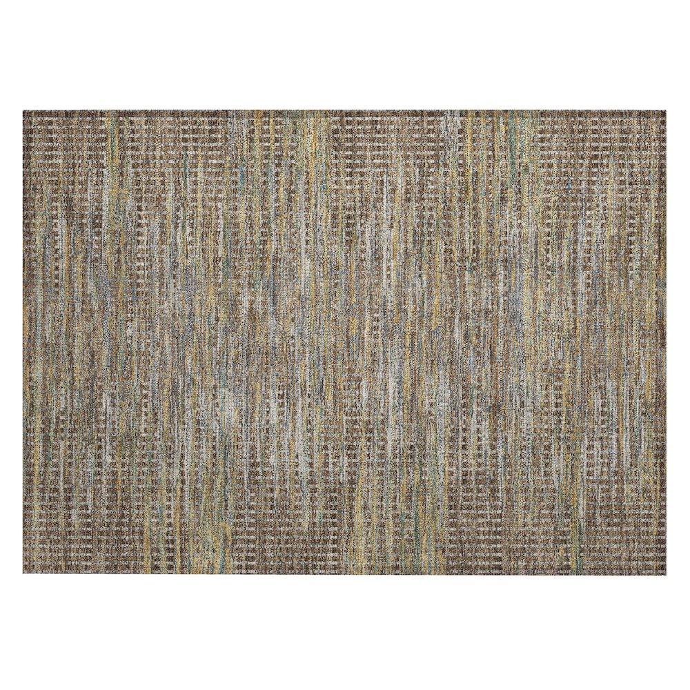Machine Washable Indoor/Outdoor Chantille ACN2642 Brown 1'8" x 2'6" Rug. Picture 1