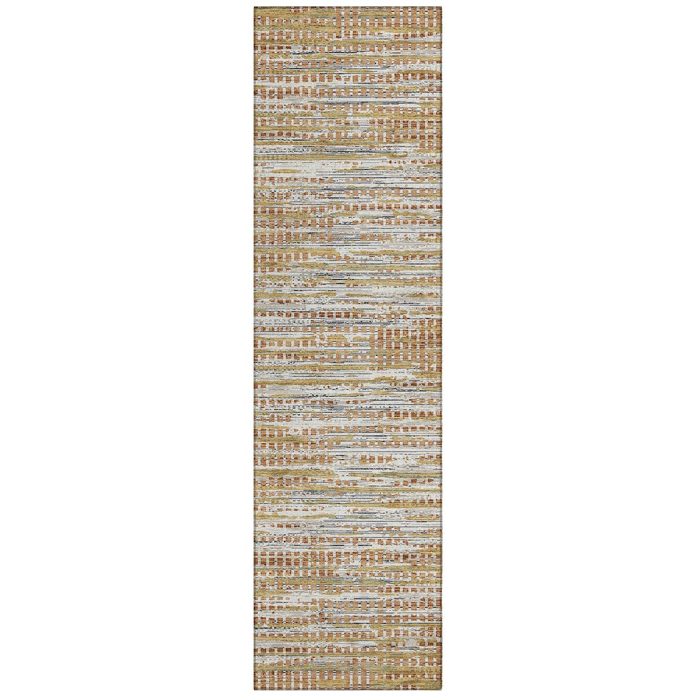 Machine Washable Indoor/Outdoor Chantille ACN2642 Orange 2'3" x 7'6" Runner Rug. Picture 1