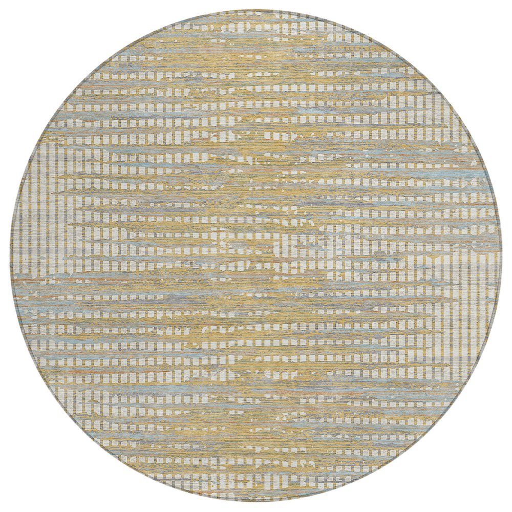 Machine Washable Indoor/Outdoor Chantille ACN2642 Ivory 8' x 8' Round Rug. Picture 1