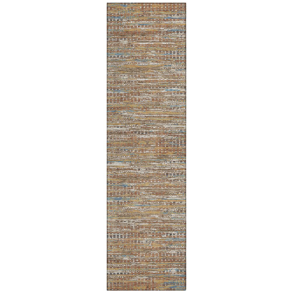 Machine Washable Indoor/Outdoor Chantille ACN2642 Orange 2'3" x 7'6" Runner Rug. Picture 1