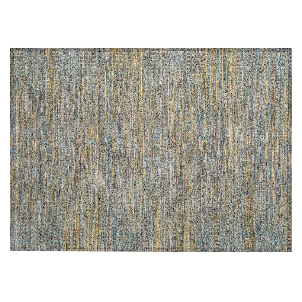 Machine Washable Indoor/Outdoor Chantille ACN2642 Teal 1'8" x 2'6" Rug. Picture 1