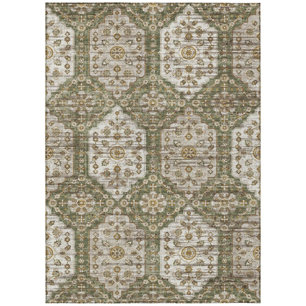 Machine Washable Indoor/Outdoor Chantille ACN2643 Green 2'6" x 3'10" Rug. Picture 1