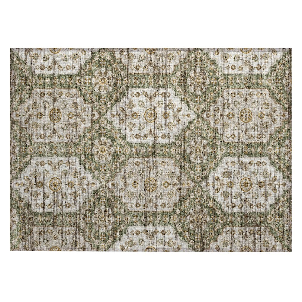 Machine Washable Indoor/Outdoor Chantille ACN2643 Green 1'8" x 2'6" Rug. Picture 1