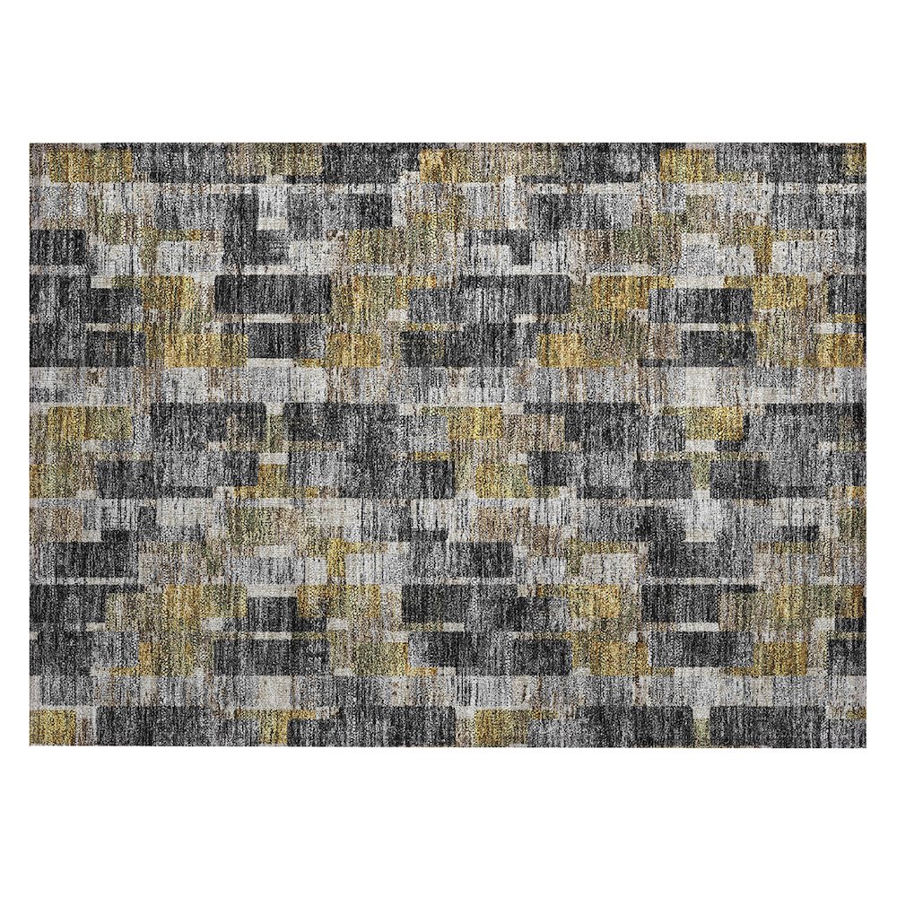 Machine Washable Indoor/Outdoor Chantille ACN2644 Black 1'8" x 2'6" Rug. Picture 1