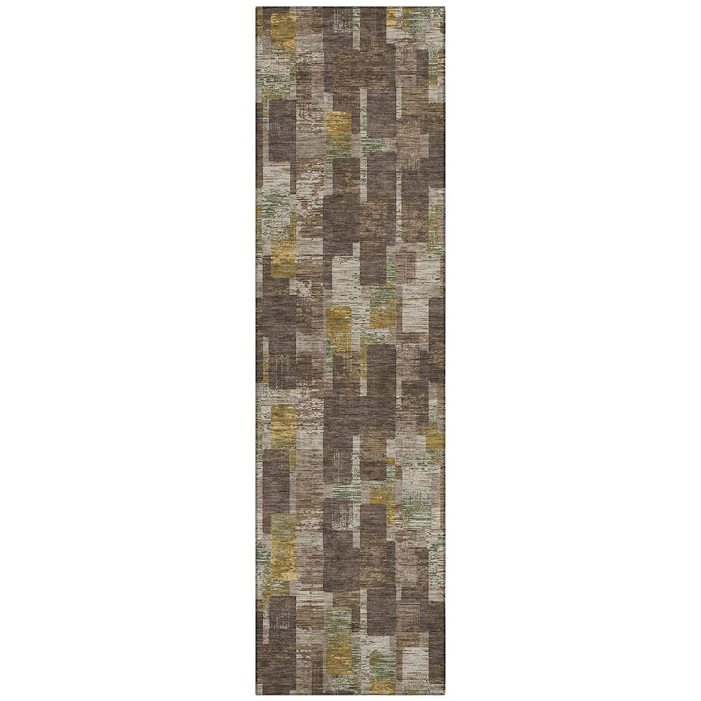 Machine Washable Indoor/Outdoor Chantille ACN2644 Brown 2'3" x 7'6" Runner Rug. Picture 1