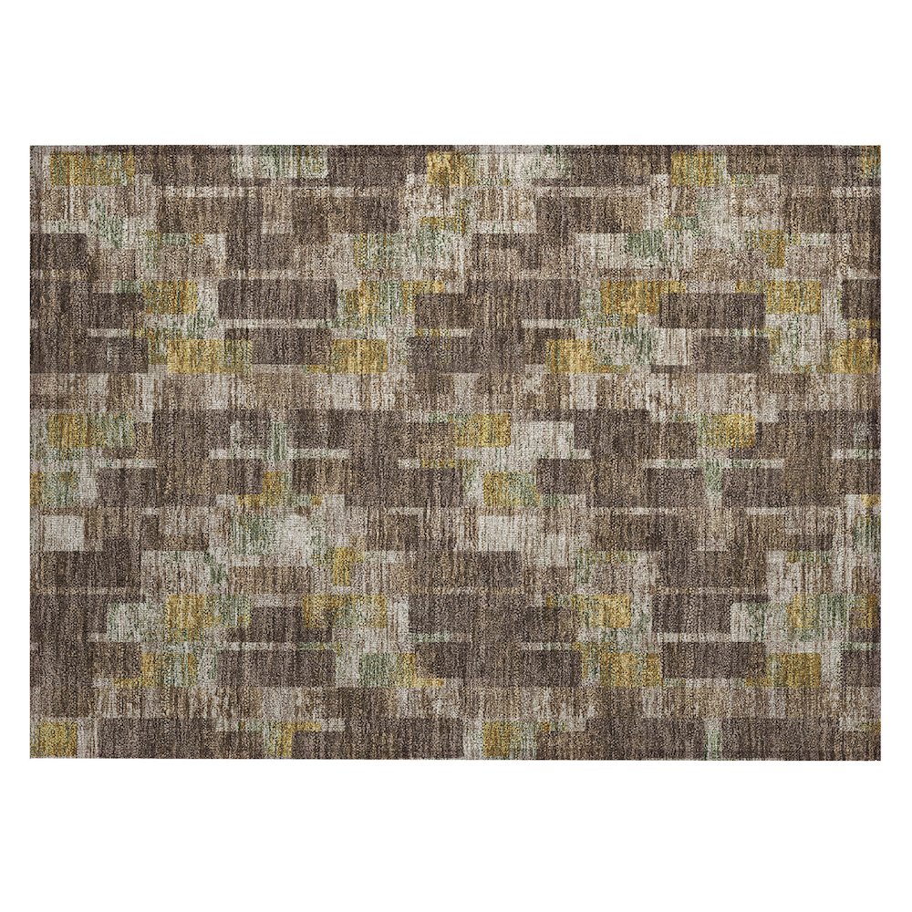 Machine Washable Indoor/Outdoor Chantille ACN2644 Brown 1'8" x 2'6" Rug. Picture 1