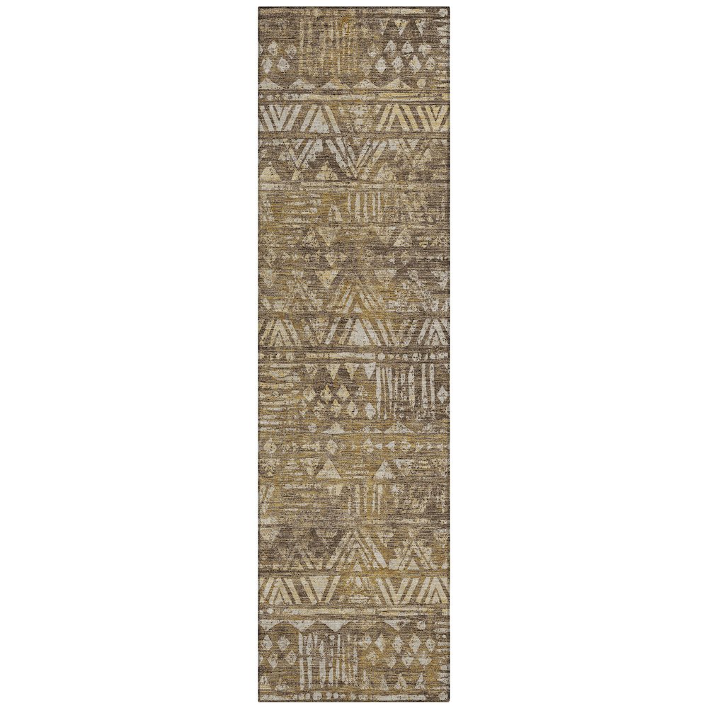 Machine Washable Indoor/Outdoor Chantille ACN2645 Brown 2'3" x 7'6" Runner Rug. Picture 1