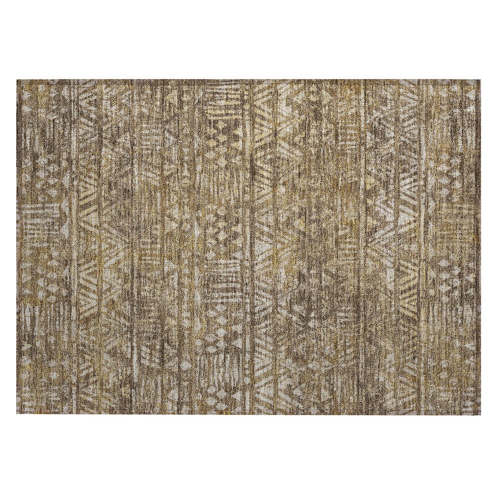 Machine Washable Indoor/Outdoor Chantille ACN2645 Brown 1'8" x 2'6" Rug. Picture 1