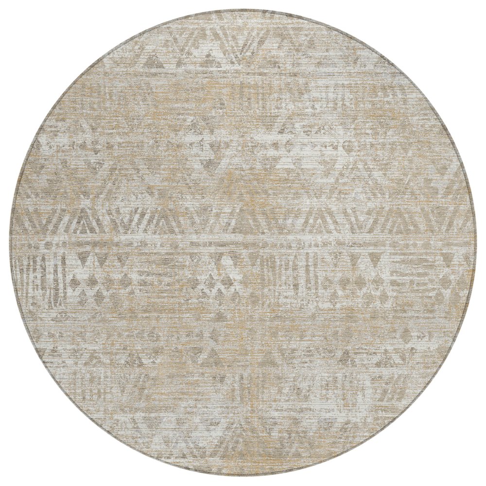 Machine Washable Indoor/Outdoor Chantille ACN2645 Ivory 8' x 8' Round Rug. Picture 1