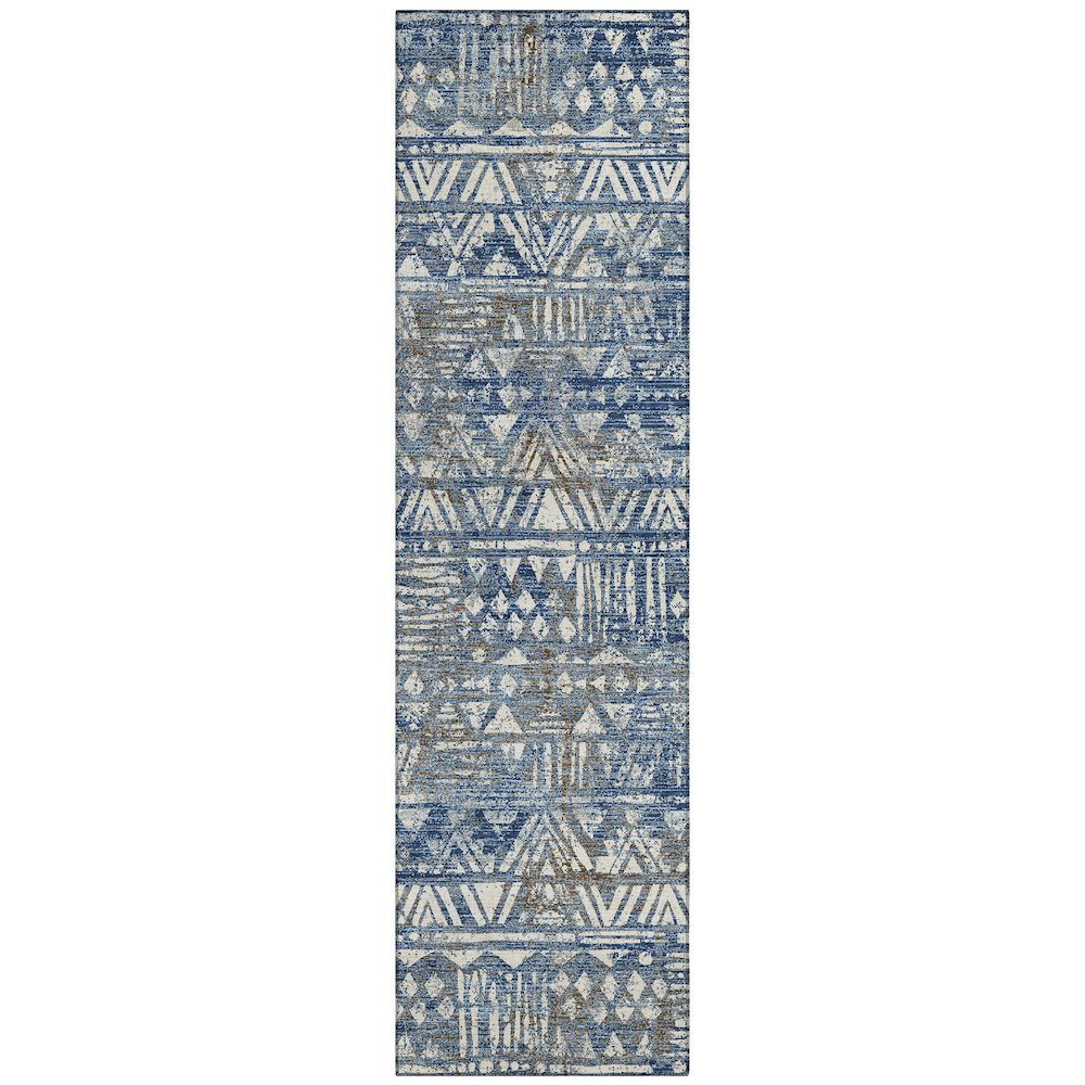 Machine Washable Indoor/Outdoor Chantille ACN2645 Blue 2'3" x 7'6" Runner Rug. Picture 1