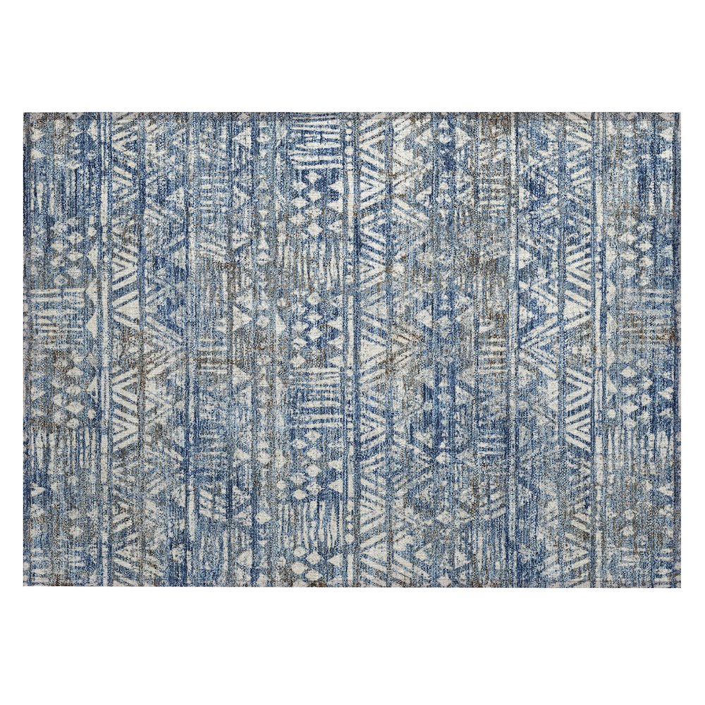 Machine Washable Indoor/Outdoor Chantille ACN2645 Blue 1'8" x 2'6" Rug. Picture 1