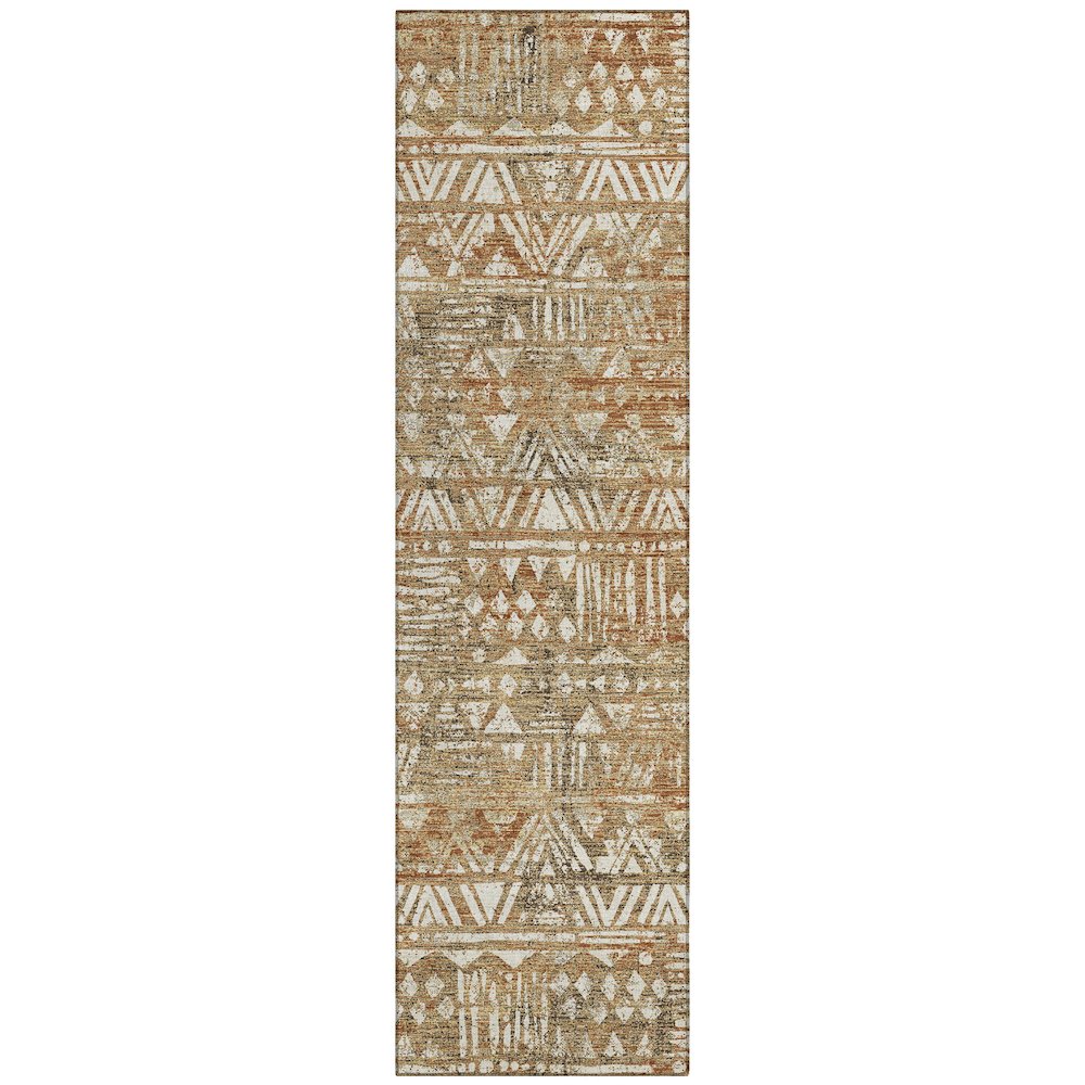 Machine Washable Indoor/Outdoor Chantille ACN2645 Orange 2'3" x 7'6" Runner Rug. Picture 1