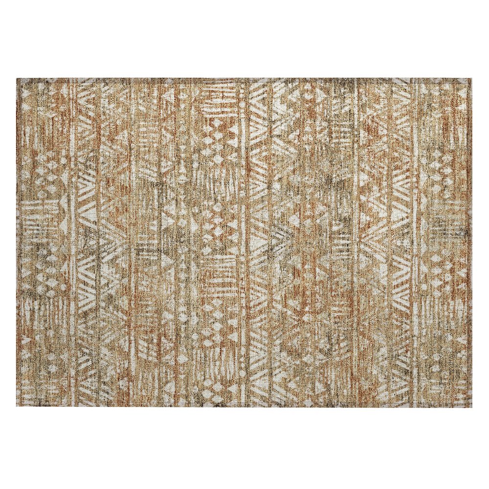 Machine Washable Indoor/Outdoor Chantille ACN2645 Orange 1'8" x 2'6" Rug. Picture 1