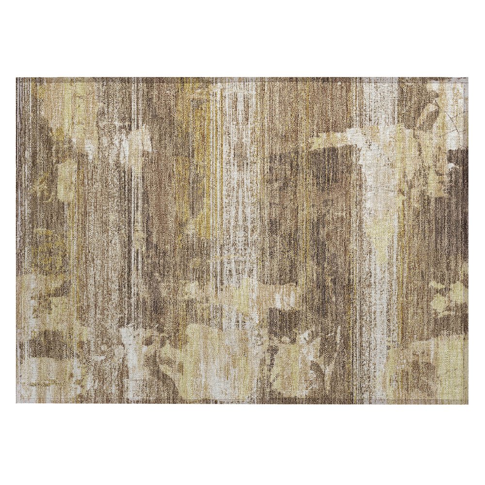 Machine Washable Indoor/Outdoor Chantille ACN2646 Brown 1'8" x 2'6" Rug. Picture 1