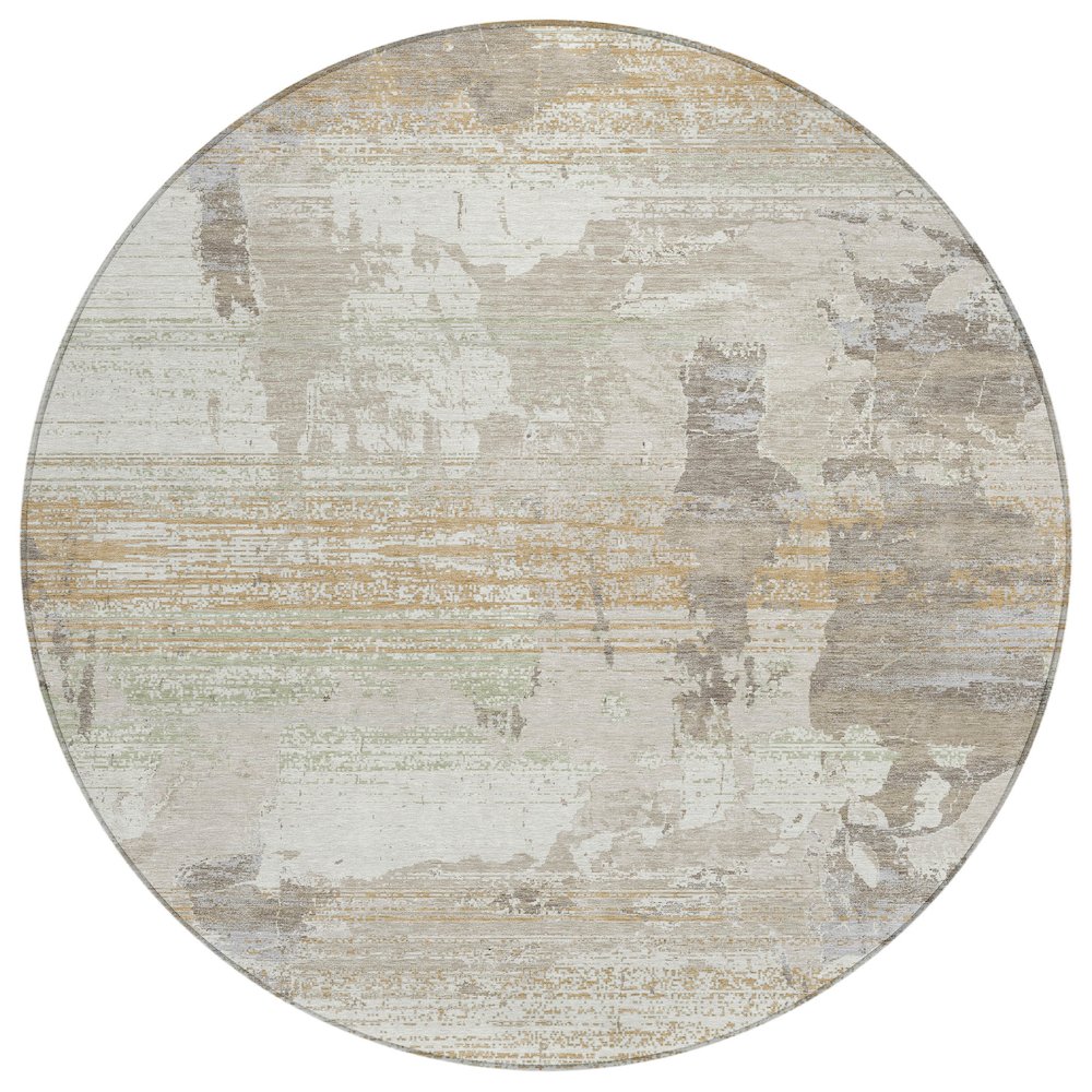 Machine Washable Indoor/Outdoor Chantille ACN2646 Ivory 8' x 8' Round Rug. Picture 1