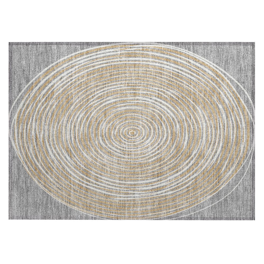 Machine Washable Indoor/Outdoor Chantille ACN2647 Gray 1'8" x 2'6" Rug. Picture 1