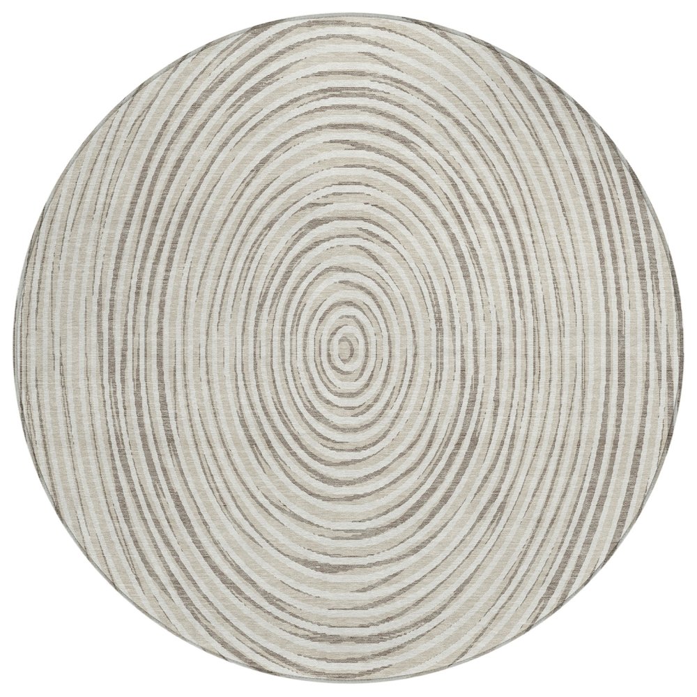 Machine Washable Indoor/Outdoor Chantille ACN2647 Ivory 8' x 8' Round Rug. Picture 1