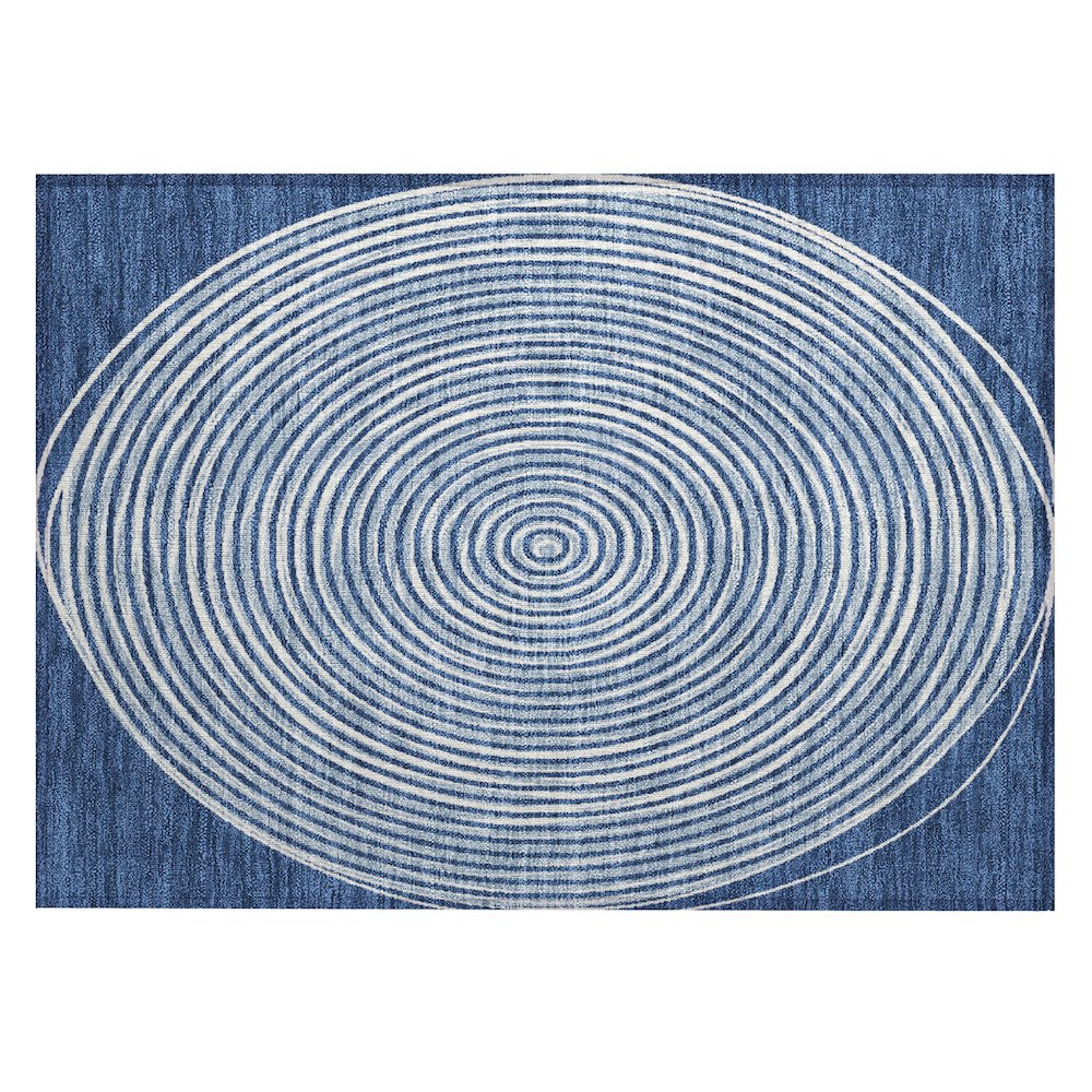 Machine Washable Indoor/Outdoor Chantille ACN2647 Blue 1'8" x 2'6" Rug. Picture 1