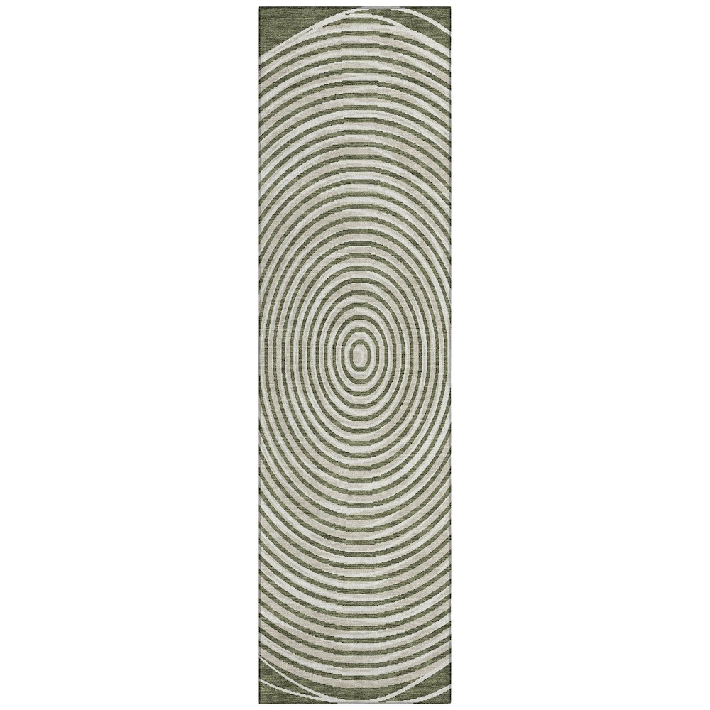 Machine Washable Indoor/Outdoor Chantille ACN2647 Green 2'3" x 7'6" Runner Rug. Picture 1