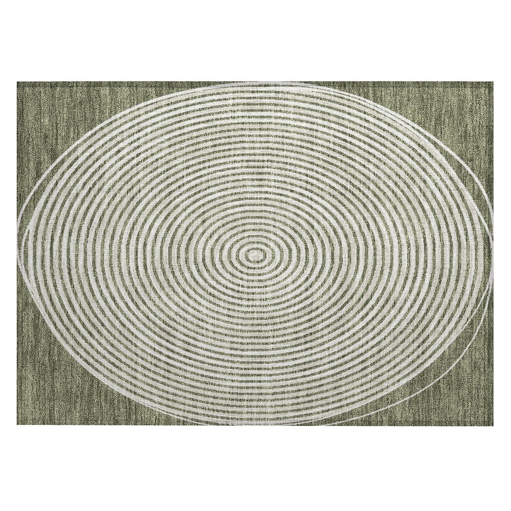 Machine Washable Indoor/Outdoor Chantille ACN2647 Green 1'8" x 2'6" Rug. Picture 1