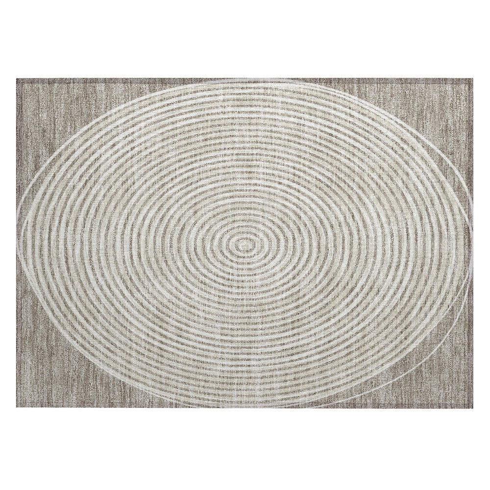 Machine Washable Indoor/Outdoor Chantille ACN2647 Brown 1'8" x 2'6" Rug. Picture 1