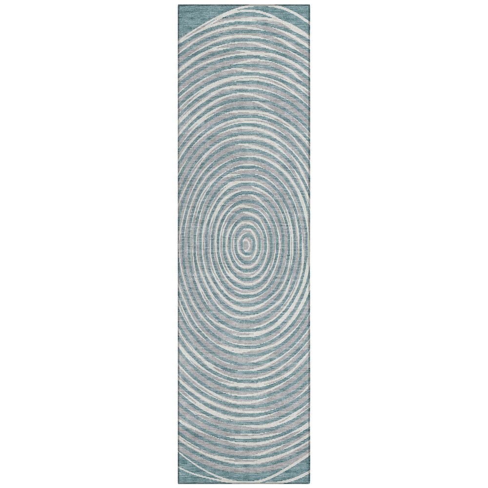 Machine Washable Indoor/Outdoor Chantille ACN2647 Teal 2'3" x 7'6" Runner Rug. Picture 1