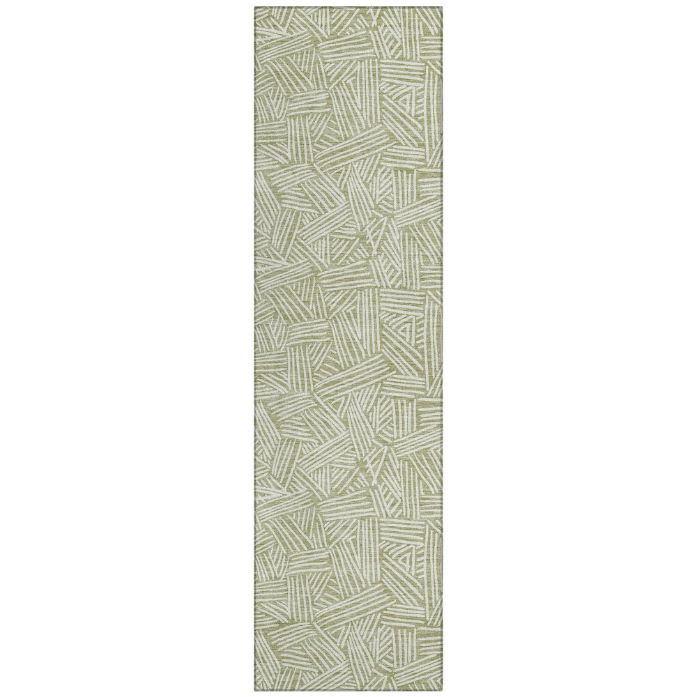 Machine Washable Indoor/Outdoor Chantille ACN2648 Green 2'3" x 7'6" Runner Rug. Picture 1