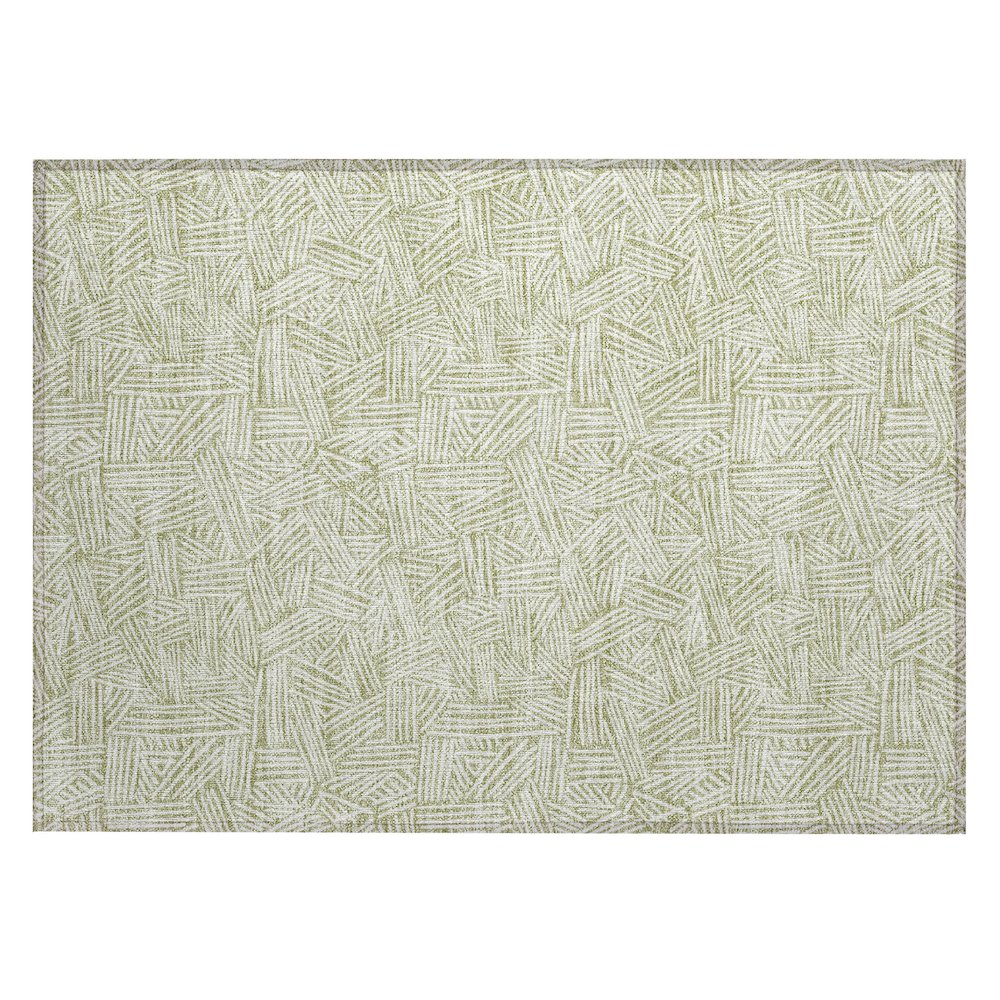 Machine Washable Indoor/Outdoor Chantille ACN2648 Green 1'8" x 2'6" Rug. Picture 1