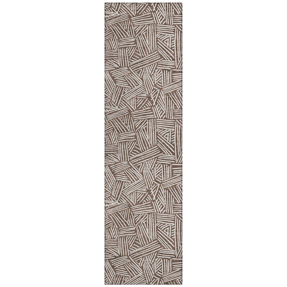 Machine Washable Indoor/Outdoor Chantille ACN2648 Brown 2'3" x 7'6" Runner Rug. Picture 1