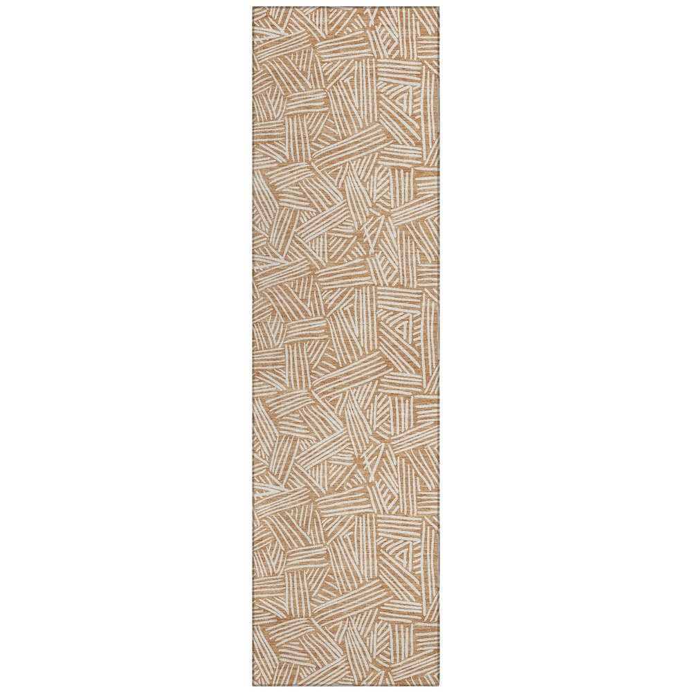 Machine Washable Indoor/Outdoor Chantille ACN2648 Orange 2'3" x 7'6" Runner Rug. Picture 1