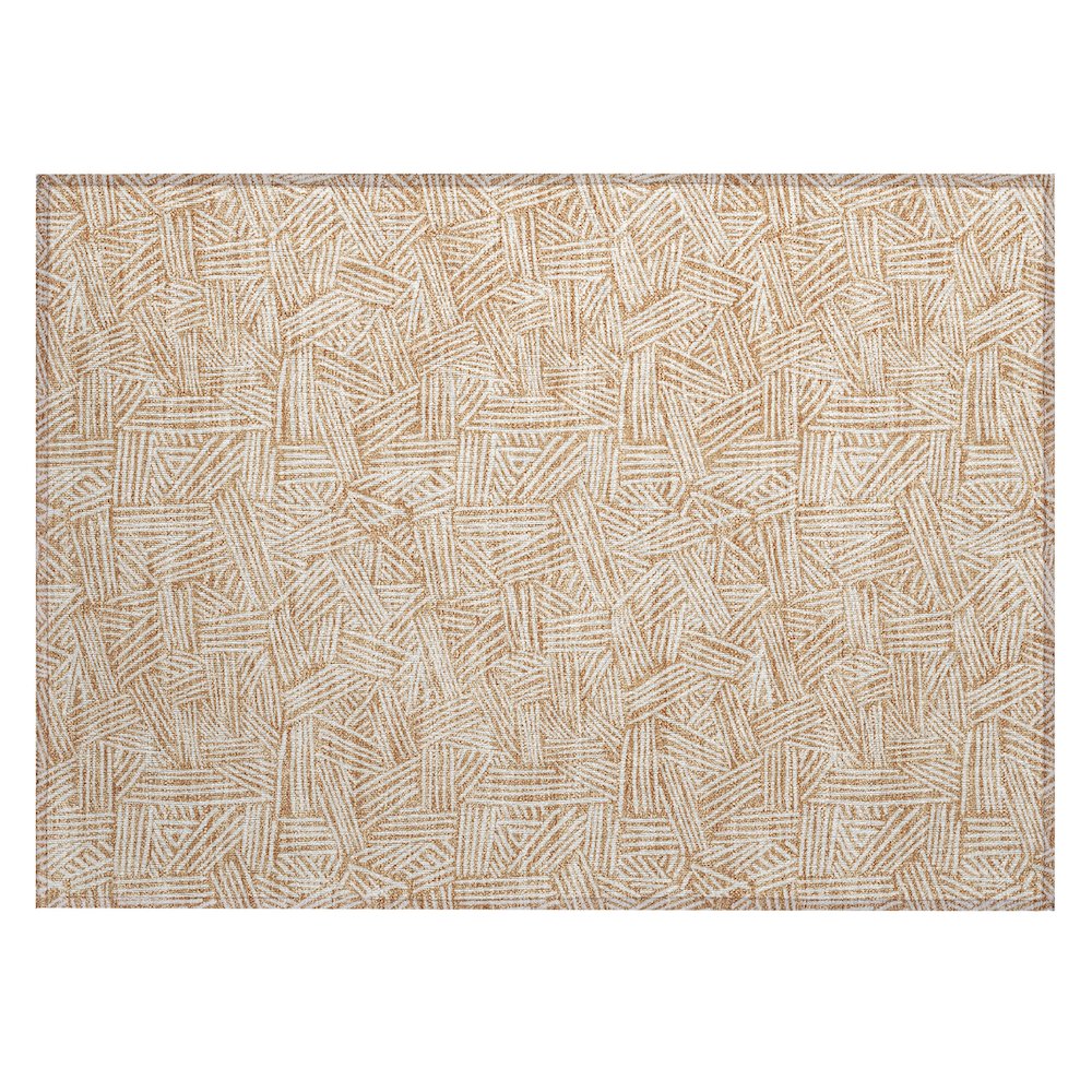 Machine Washable Indoor/Outdoor Chantille ACN2648 Orange 1'8" x 2'6" Rug. Picture 1
