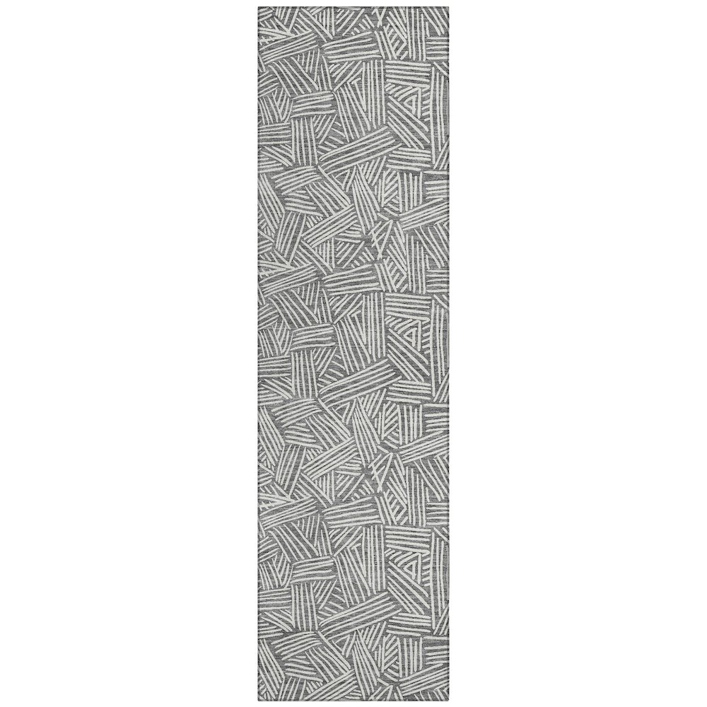 Machine Washable Indoor/Outdoor Chantille ACN2648 Gray 2'3" x 7'6" Runner Rug. Picture 1