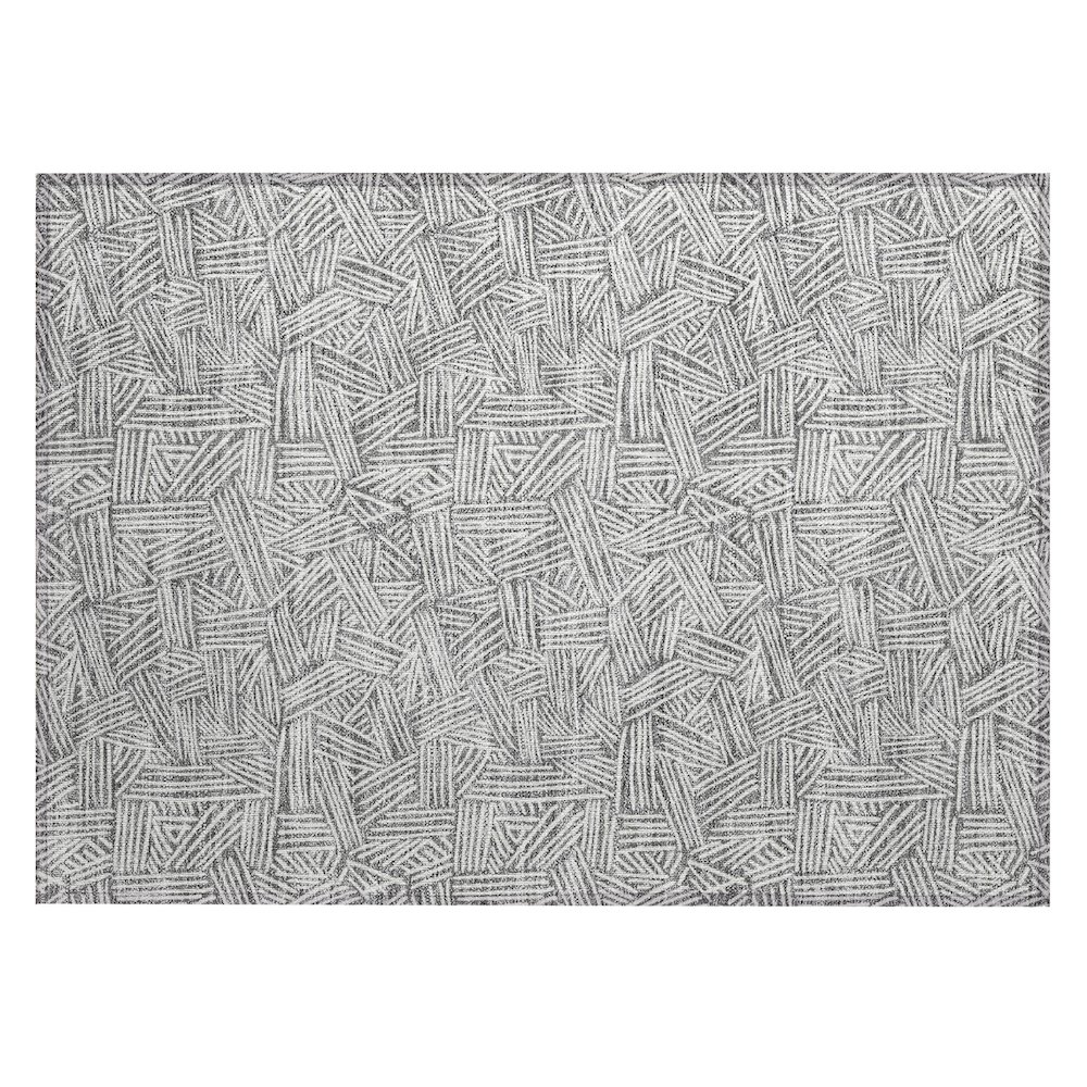 Machine Washable Indoor/Outdoor Chantille ACN2648 Gray 1'8" x 2'6" Rug. Picture 1